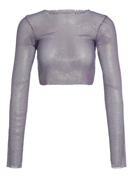  Santa Brands Embellished Long-sleeve Crop Top - Purple 