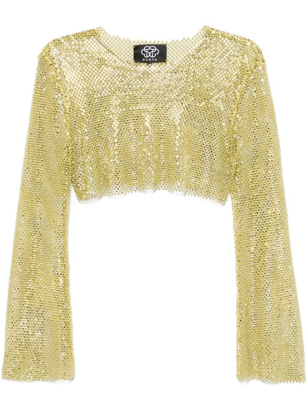  Santa Brands Long-sleeves Crop Top - Yellow 