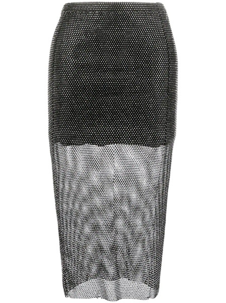  Santa Brands Rhinestone-embellished Mesh Skirt - Black 