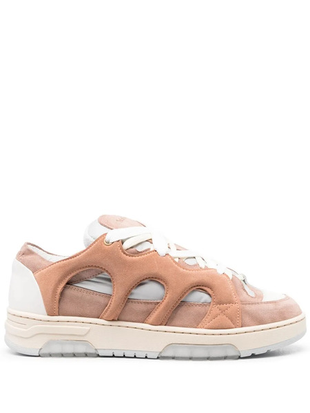  Santha Panelled Lace-up Sneakers - Pink 