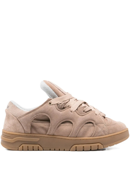  Santha Suede Cut-out Sneakers - Neutrals 