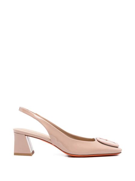  Santoni Buckle Leather Pumps - Neutrals 