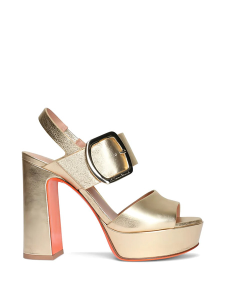  Santoni Buckle Platform Sandals - Gold 