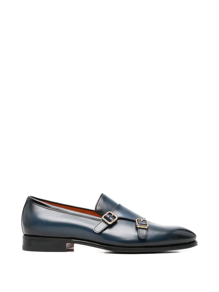  Santoni Buckle Strap Loafers - Blue 