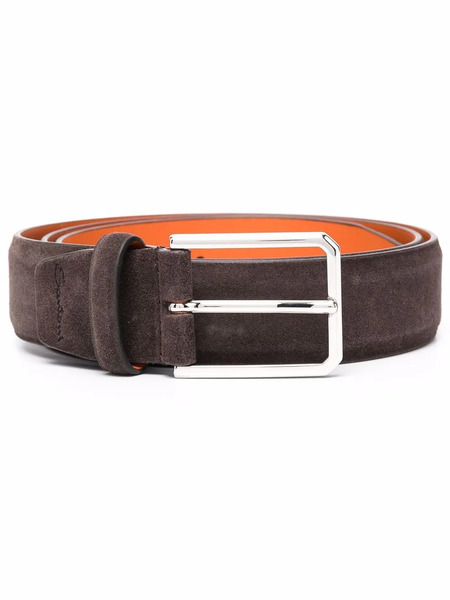  Santoni Classic Buckle Belt - Brown 