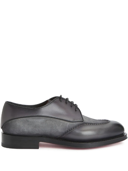  Santoni Colin Suede-panel Derby Shoes - Grey 