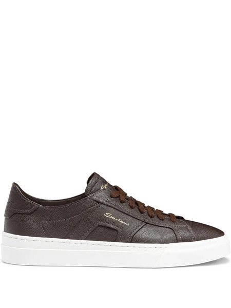  Santoni Double Buckle Sneakers - Brown 