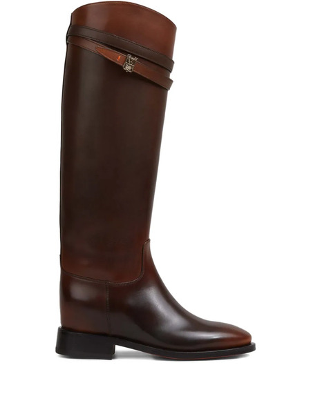  Santoni Hermione Strap Boots - Brown 