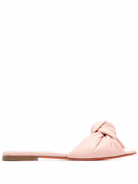  Santoni Knot-detail Leather Sandals - Pink 