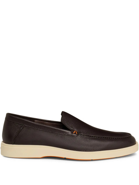  Santoni Leather Loafers - Brown 