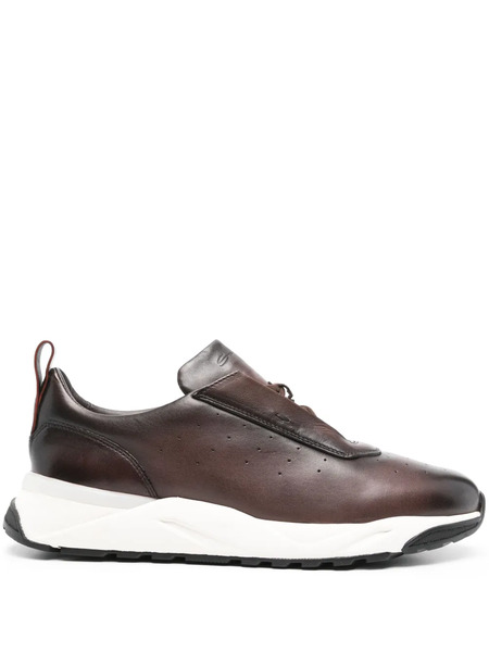  Santoni Leather Sneakers - Brown 