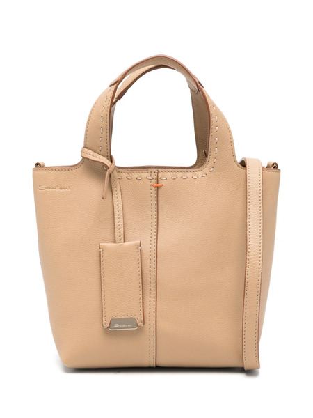  Santoni Leather Tote Bag - Neutrals 