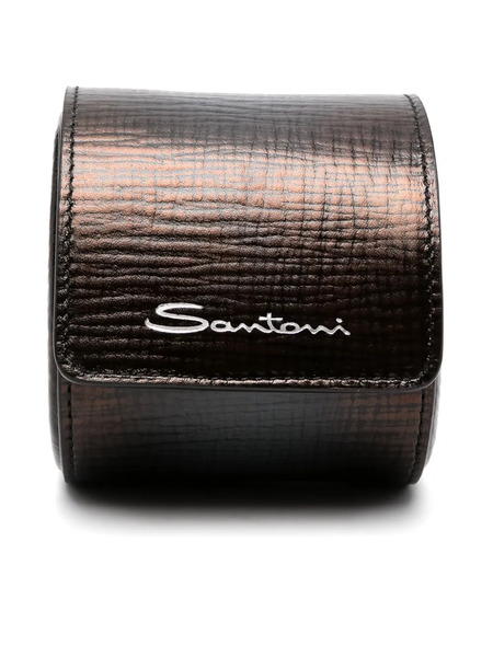  Santoni Leather Watch Case - Black 