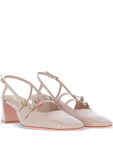  Santoni 50mm Aurora Buckled Pumps - Pink 