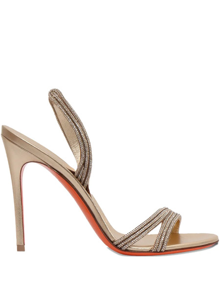  Santoni 105mm Embellished-straps Heeled Sandals - Gold 