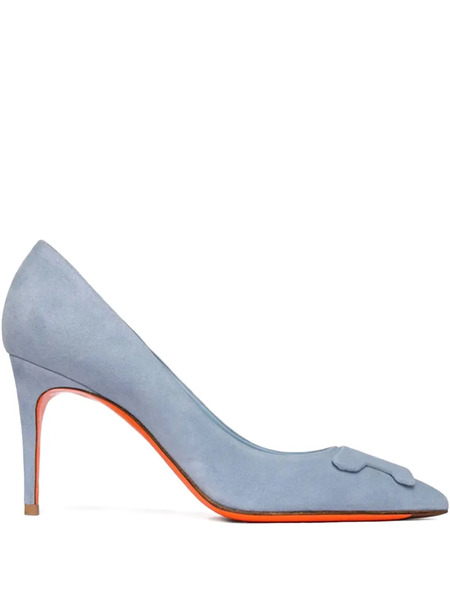  Santoni 85mm Sibille Suede Heeled Pumps - Blue 