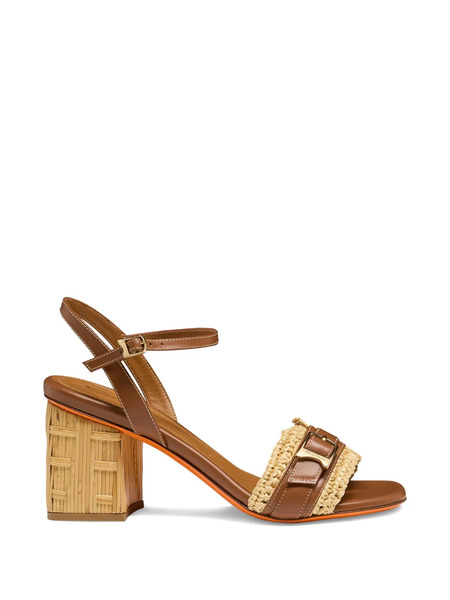  Santoni Open-toe Buckled Sandals - Brown 