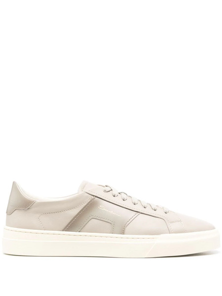  Santoni Panelled Leather Sneakers - Grey 