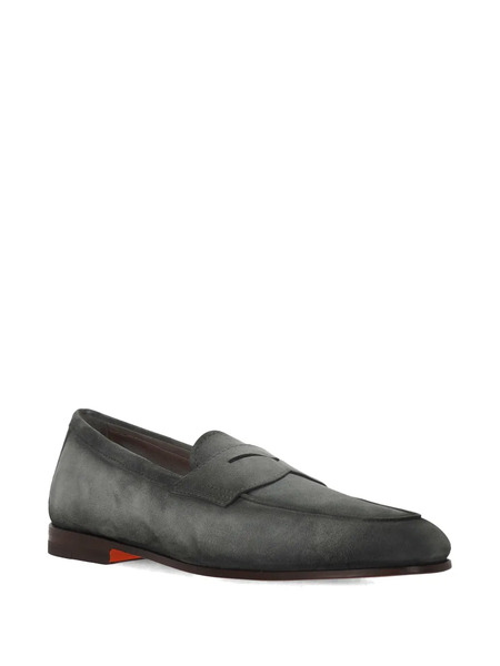  Santoni Penny Strap Loafers - Grey 
