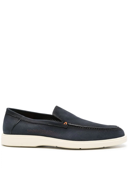  Santoni Perforated Loafers - Blue 