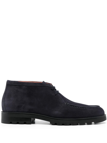  Santoni Rock Lace-up Suede Boots - Blue 