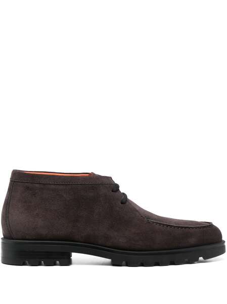  Santoni Rock Lace-up Suede Boots - Grey 