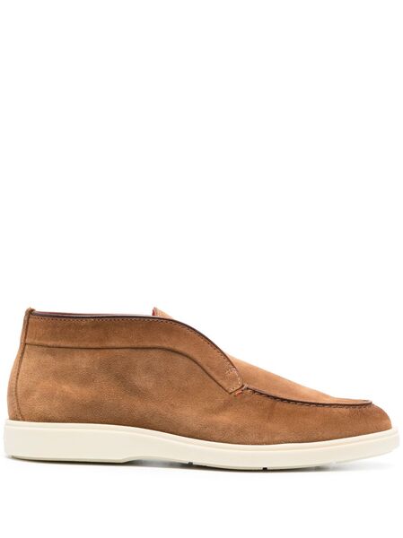  Santoni Slip-on Suede Boots - Brown 