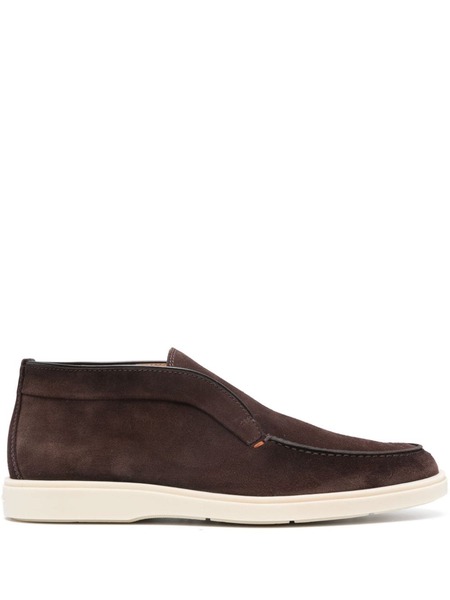  Santoni Slip-on Suede Boots - Brown 