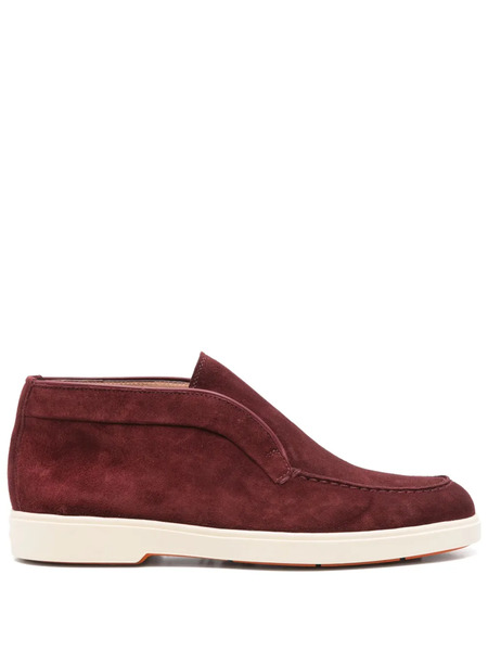  Santoni Suede Ankle Boots - Red 