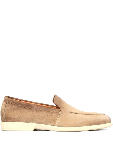  Santoni Suede Flat Loafers - Neutrals 
