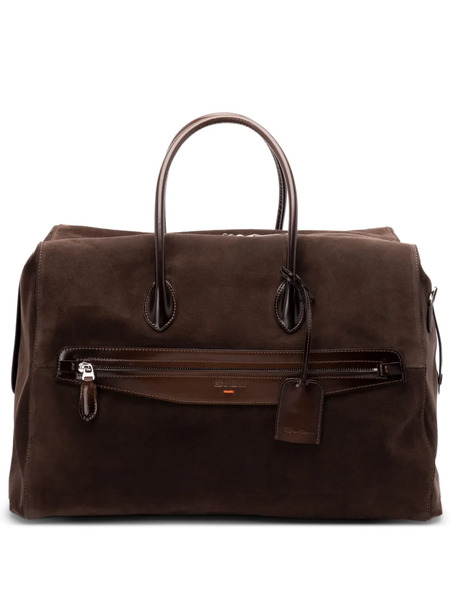 Santoni Suede Holdall - Brown 