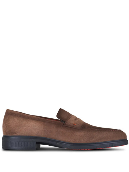  Santoni Suede Loafers - Brown 