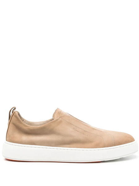  Santoni Suede Loafers - Neutrals 