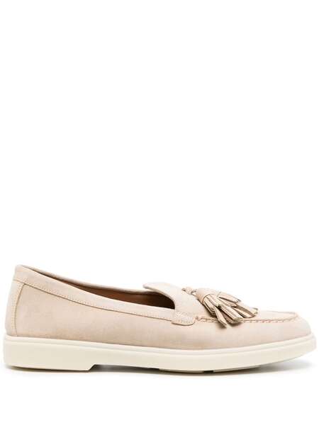  Santoni Tassel-detail Suede Loafers - Neutrals 