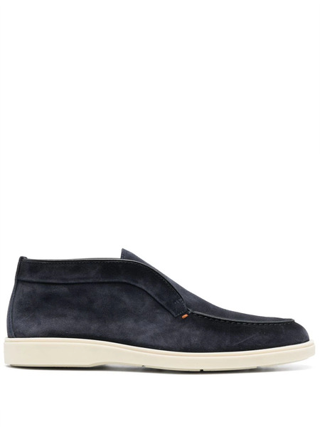  Santoni Tonal-stitching Leather Loafers - Blue 