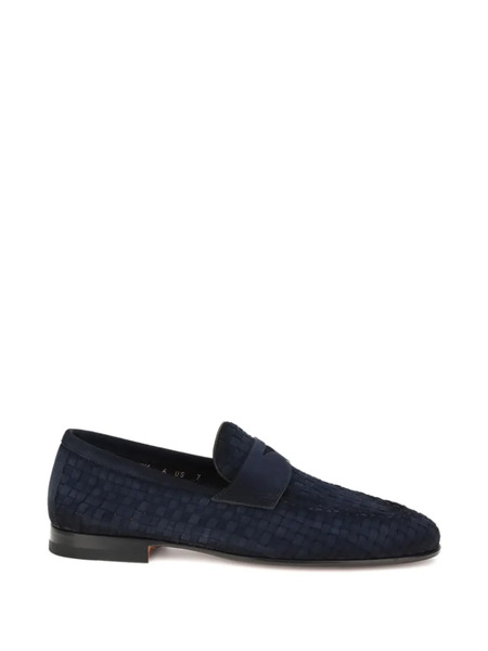  Santoni Woven Strap Loafers - Blue 