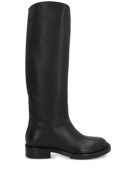  Santoni X 10 Corso Como Leather Boots - Black 