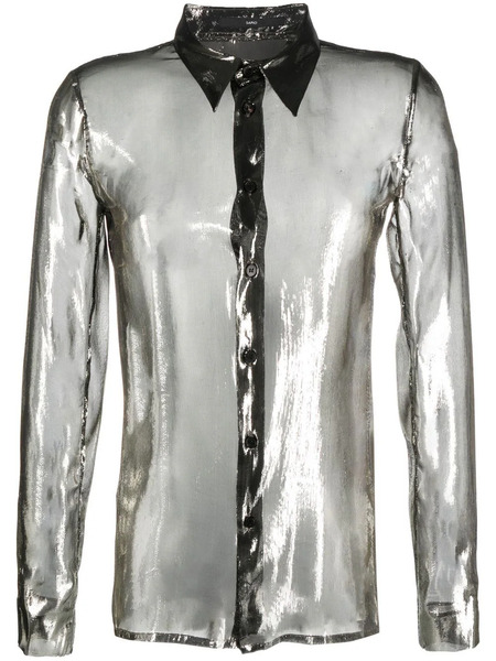  Sapio Lamé-effect Long-sleeved Shirt - Gold 