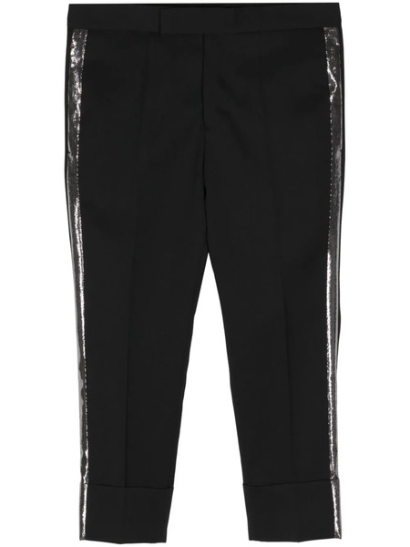  Sapio Pressed-crease Wool Tapered Trousers - Black 