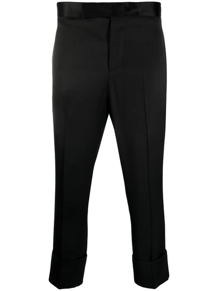  Sapio Satin-finish Cropped Tailored Trousers - Black 