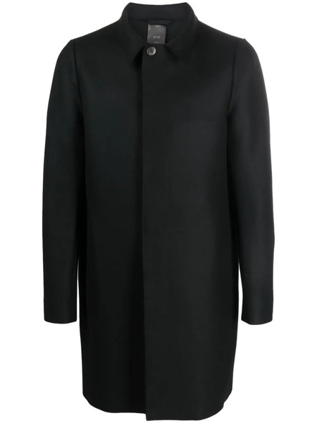  Sapio Single-breasted Cotton-wool Coat - Black 