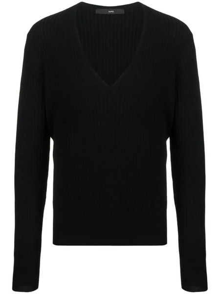  Sapio V-neck Virgin Wool Jumper - Black 