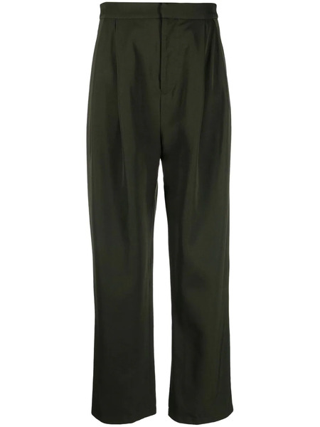  Sara Lanzi Pleated High-rise Trousers - Green 