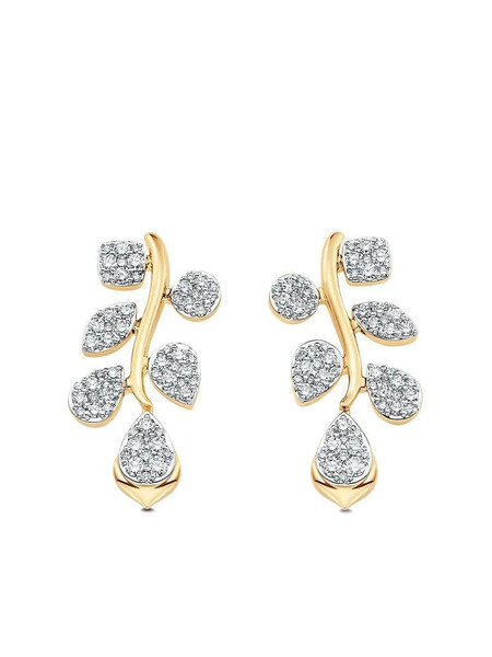  Sara Weinstock 18k Yellow Gold Diamond Cluster Earrings 