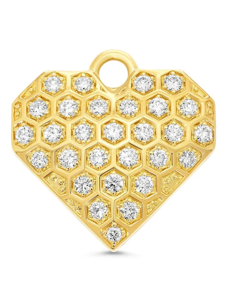  Sara Weinstock 18k Yellow Gold Heart-pendant Diamond Charm 