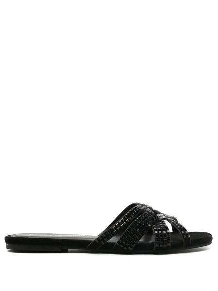  Sarah Chofakian Alix Studded Slides - Black 