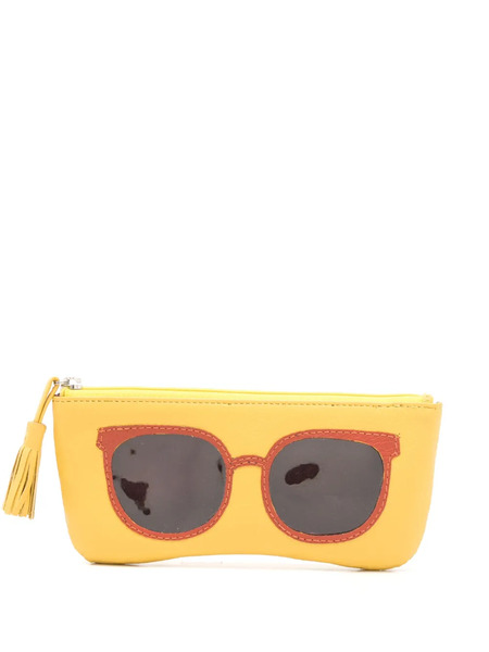  Sarah Chofakian Appliquéd Leather Sunglasses Case - Yellow 
