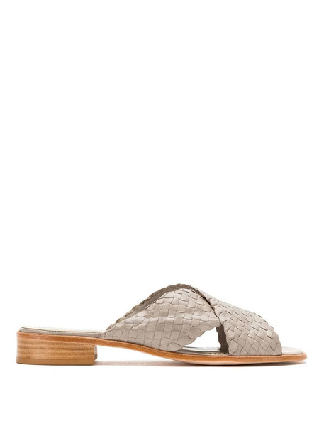  Sarah Chofakian Crossover Strap Sandals - Grey 