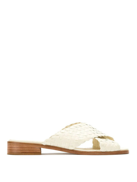  Sarah Chofakian Leather Flat Sandals - White 