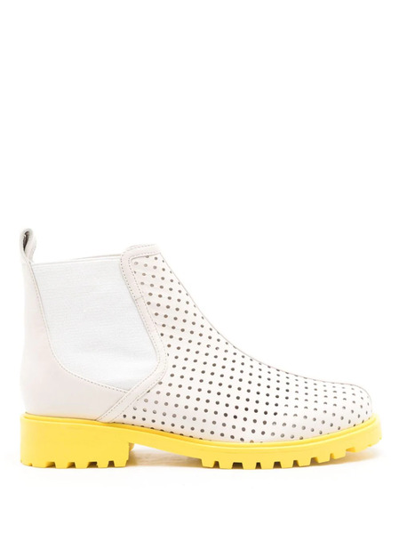  Sarah Chofakian Louis Leather Ankle Boots - White 